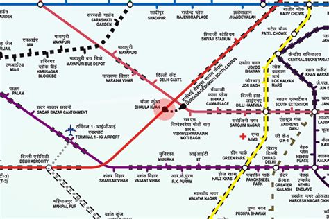 Dhaula Kuan station map - Delhi Metro