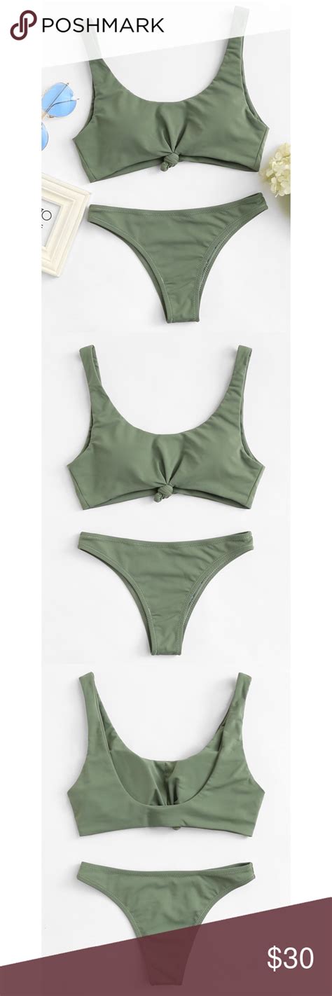 Sage Green Knot Bikini Set Bikini Set Bikinis Clothes Design