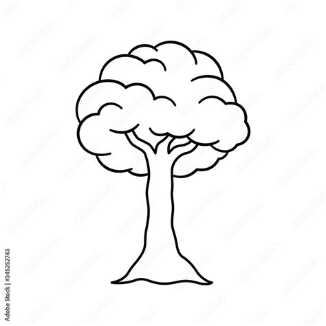 Cartoon tree outline coloring book page vector art illustration design ...