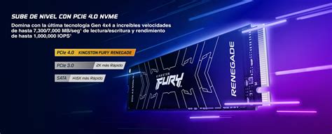 Kingston Unidad de estado sólido FURY Renegade de 1TB PCIe 4 0 NVMe M 2