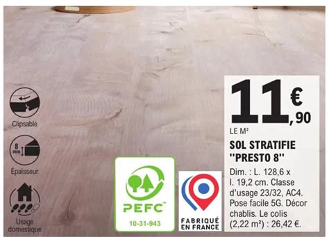 Promo Sol Stratifie Presto 8 Chez E Leclerc Brico