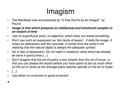 Ppt Imagism Powerpoint Presentation Free Download Id3677102