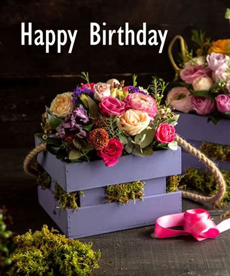 happy birthday flower bouquet images | Birthday Star