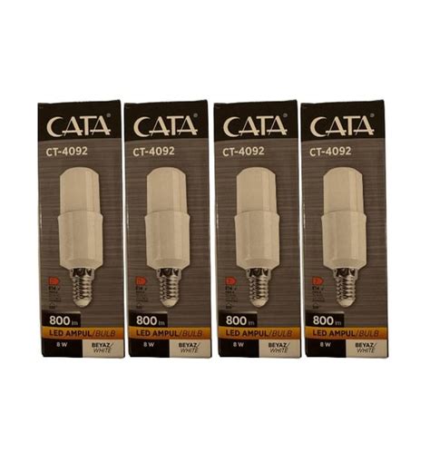 Cata CT 4092 8W 6400K Beyaz Işık E14 Duylu Led Ampul 4 Adet