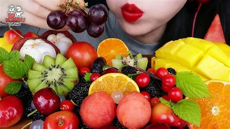 Asmr Exotic Fruits Korean Cherry Watermelon Mangosteen Kiwi Eating Mukbang Video Dailymotion