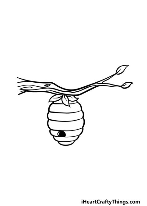 How To Draw A Beehive Step By Step - Easy Beehive Drawing