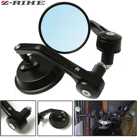 1pair 7 8 Universal Round Motorcycle Mirrors Rear View Handle Bar End