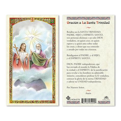 Prayer To Holy Trinity Laminated Prayer Cards 2 Sided Holy Cards Etsy