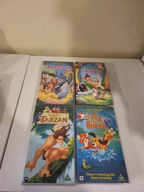 VINTAGE WALT DISNEY VHS Videos Tarzan Jungle Book Bambi Fox And The