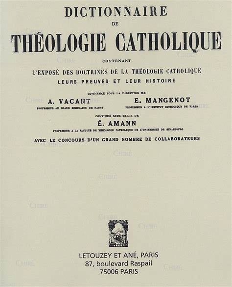 Dictionnaire de Théologie Catholique DVD écrit par VACANT A