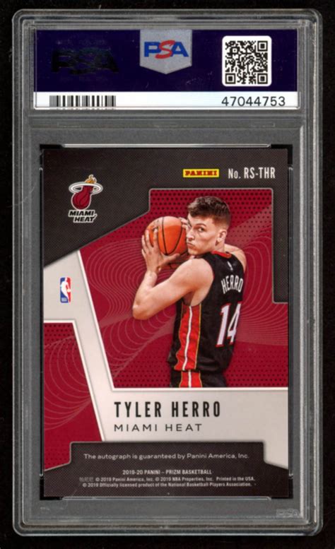 Tyler Herro 2019 20 Panini Prizm Rookie Signatures 28 Psa 10