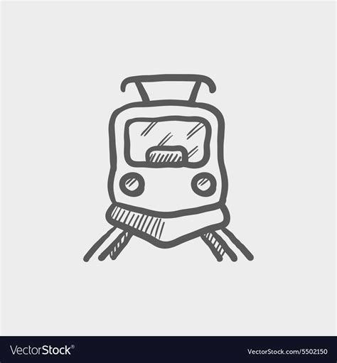 Front view of train sketch icon Royalty Free Vector Image