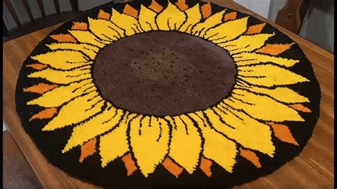 Making A Fiery Sunflower Rug From Start To Finish With A Tufting Gun