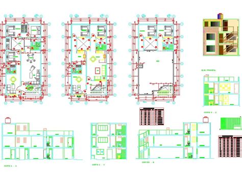 Edificio De Viviendas En Autocad Librería Cad