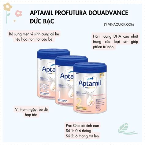 Sữa Aptamil Profutura Douadvance Đức Bạc Số 2 Cho Bé Trên 6 Tháng Tuổi