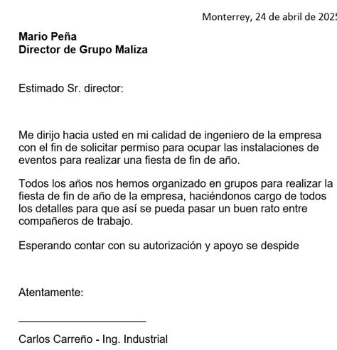 Ejemplos De Carta Formal Para Un Director Descargables Enero