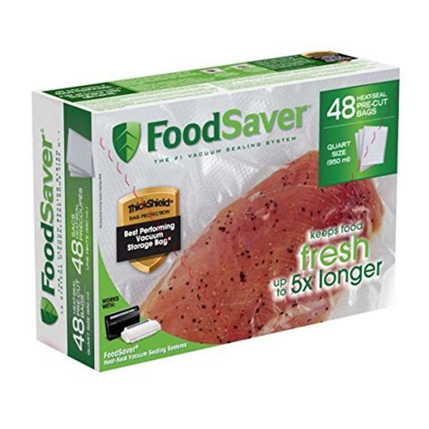 FoodSaver 8"x11" 1 Qt, Pre-Cut Food Storage Bags (48 Bags) — Deals from ...