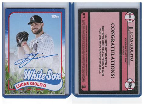 Topps Archives Corn Field Of Dreams Auto Lg Lucas Giolito White