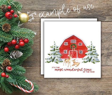 Christmas At Red Barn Farm PNG Christmas Clip Art Christmas Etsy