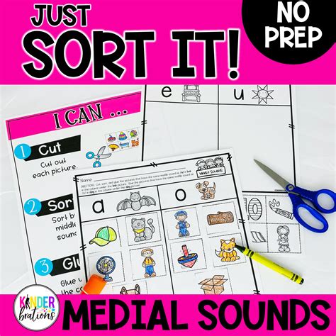 Just Sort It Medial Short Vowel Sound Picture Sorts Phonemic