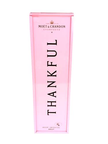 Moet Chandon Champagne Rose Imperial Brut Thankful Metal Bottle Box