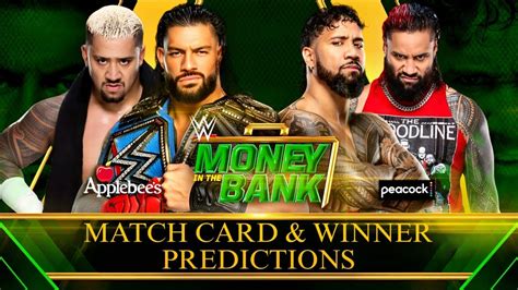 Wwe Money In The Bank Match Card Winner Predictions Youtube