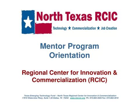 Ppt Mentor Program Orientation Regional Center For Innovation