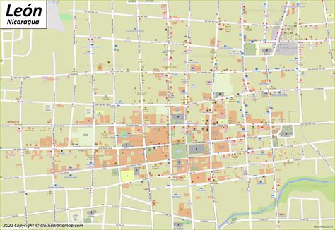 León Map | Nicaragua | Detailed Maps of León (Santiago de los ...