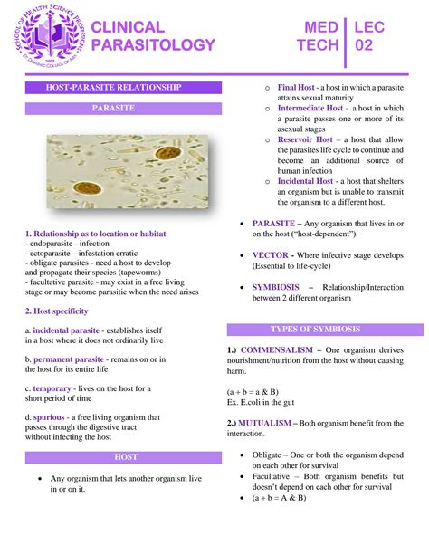 SOLUTION Parasitology Prelim Notes Studypool