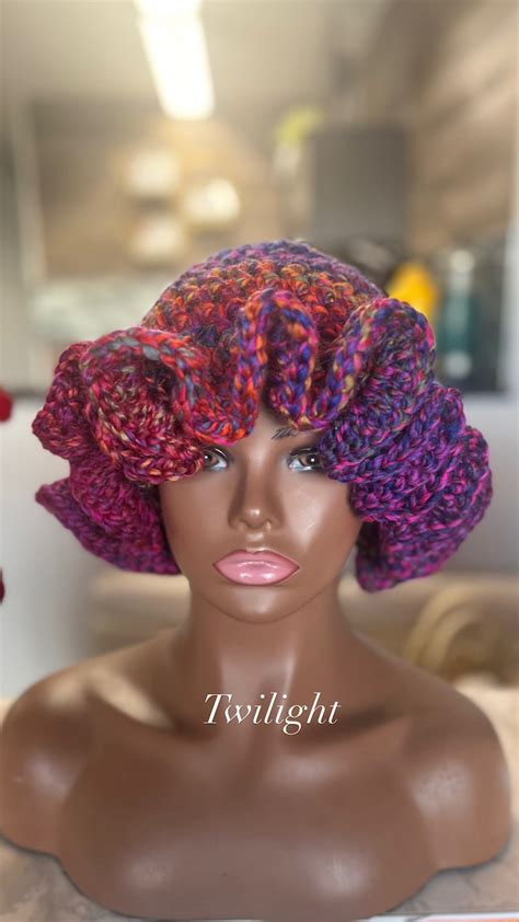 Crochet Ruffle Hat Etsy