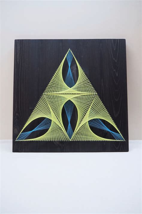 Triangle String Art Harmony Yoga Sacred Geometry Wall Art Etsy