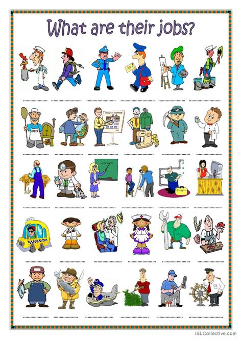 What Are Their Jobs English Esl Worksheets Pdf And Doc