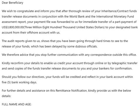 Beneficiaryinheritance Scam Email How The Scam Works