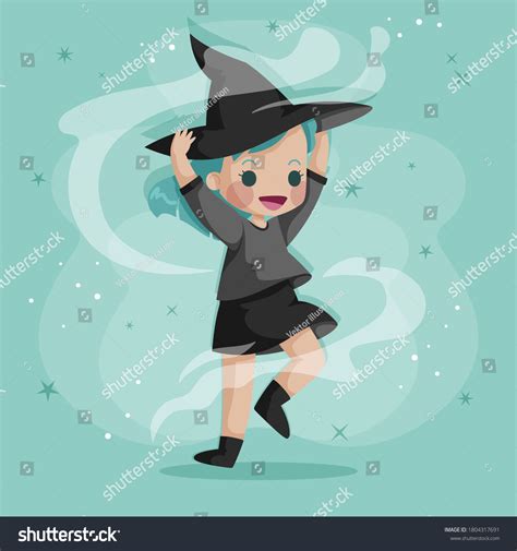 Cute Witch Witchcraft Magic Halloween Female Stock Vector Royalty Free