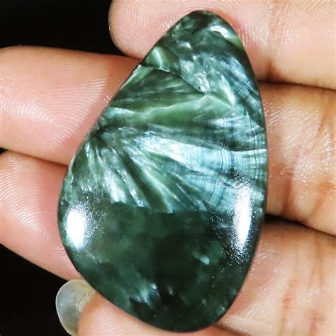 Natural Seraphinite Cabochon Loose Gemstone Cts X X Mm