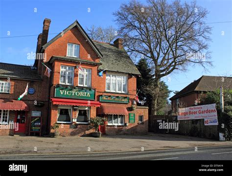 Oxshott village pub The Victoria in the Elmbridge commuter belt, Surrey ...