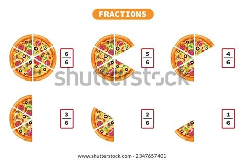 Vector Drawing Fractions Worksheet Stock Vector (Royalty Free) 2347657401 | Shutterstock