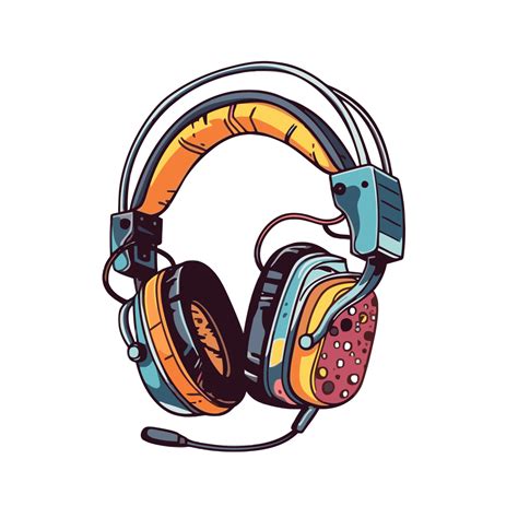 Headphone Clipart Lucu Soundtrack Kartun Headset Gaming Vektor