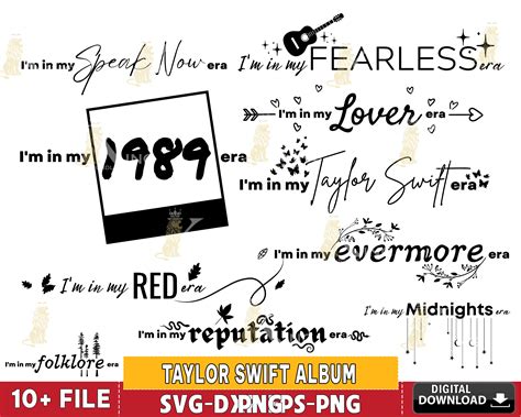 10 File Taylor Swift Album Bundle Svg Dxf Eps Png Taylor Swift Inspi