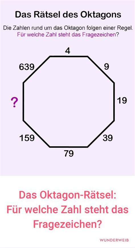 Oktagon Rätsel Für welche Zahl steht das Fragezeichen Mathe rätsel