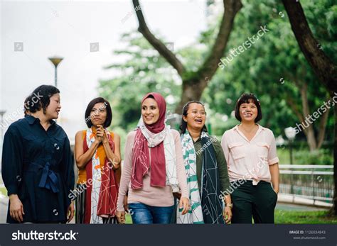 Group Portrait Diverse Group Women Malay Stock Photo 1126034843