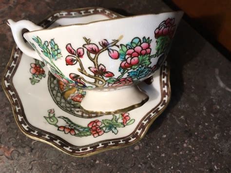 Coalport China Indian Tree Multicolor Older Scalloped Cup Saucer EBay