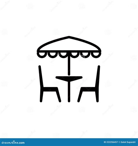 Table And Chair Icon Vector Logo Design Template Stock Vector