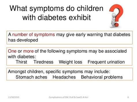 Childhood diabetes mellitus and its complications