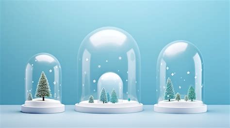 Premium Vector A Snow Globe With Trees Inside Of It