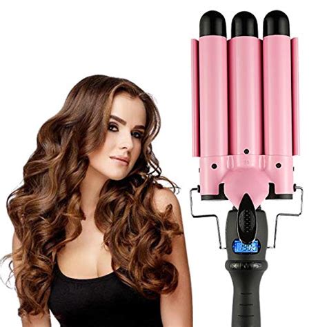 Hair Curling Iron Three Barrel Wand 1 Inch Hair Waver Curling Iron For Long Or Short Hair