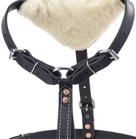 Padded Leather K9 Dog Harness w/ Sheepskin Lining - ActiveDogs.com