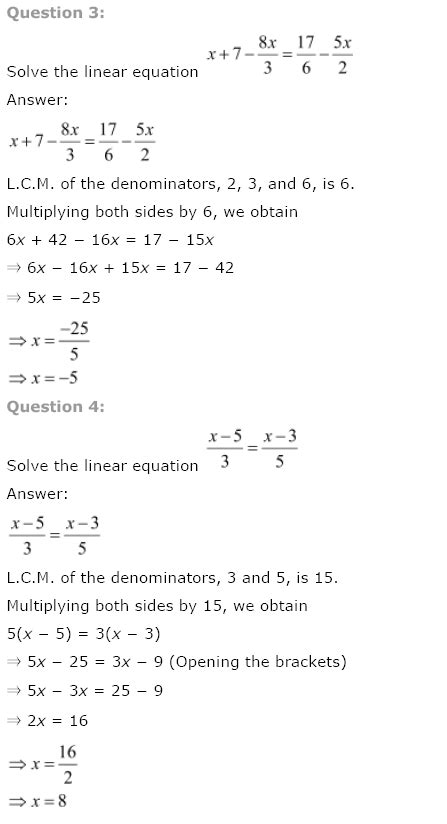 Ncert Solutions For Class 8 Maths Chapter 2 Linear Equations In One Variable