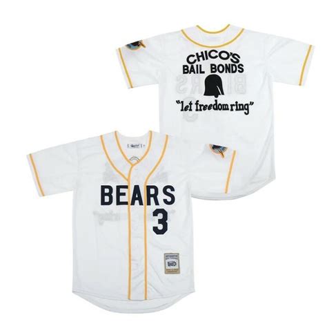 Chico Bail Bonds Bad News Bears Baseball Jersey White Top Smart Design