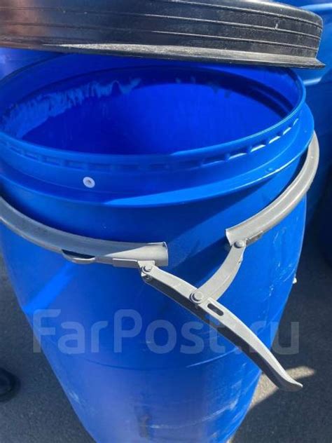 Бочка 170 л пластиковая синяя Б/У, в наличии. Цена: 2 500₽ во Владивостоке